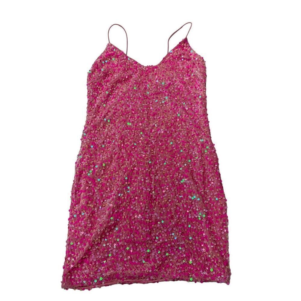Bubblegum Pink Sequin Dress - Picture 2 of 7